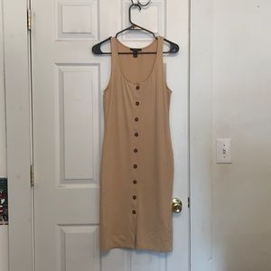 MIDI length nude color dress